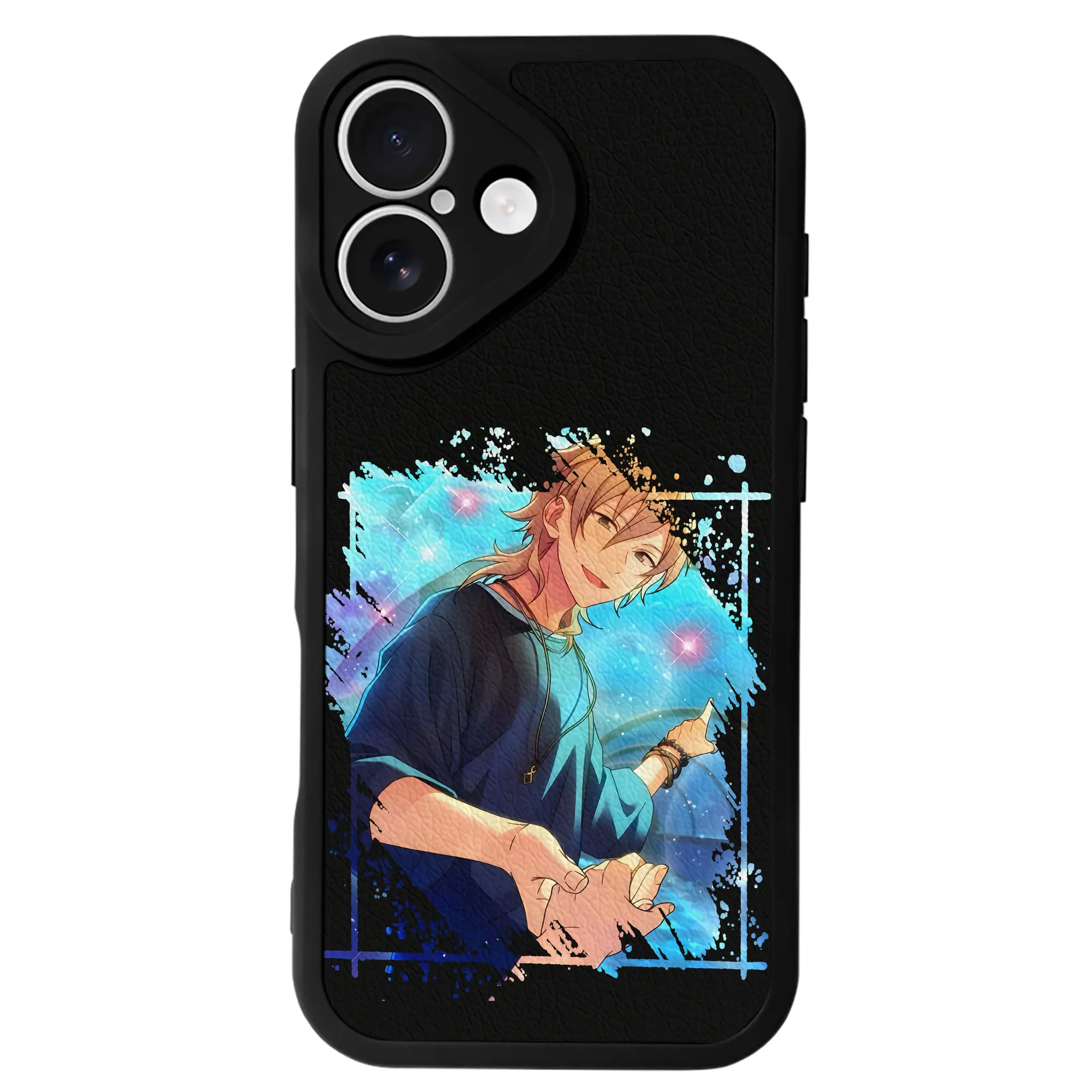 あんさん ぶる グッズ UNDEAD 羽風薫 - IPhone 16シリーズ対応 ・ シリコンスマホケース ・ レザー調 ・ 高精度フィット ・ 耐衝撃 ・ ワイヤレス充電対応 ・ 精密カット